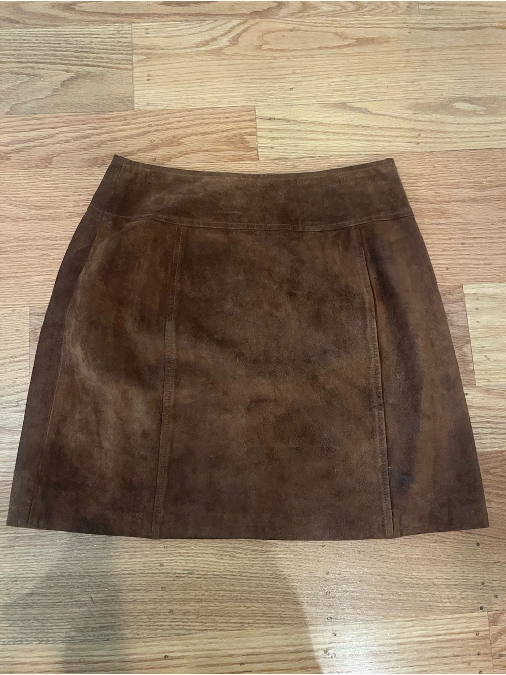 Ann Taylor Vintage Brown Suede Leather Mini Skirt Size 6